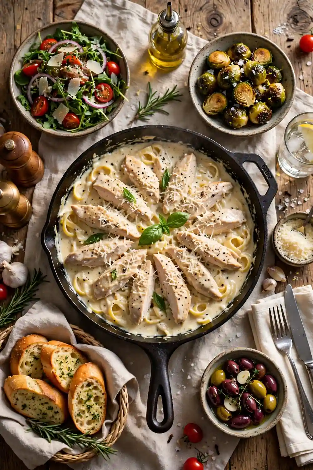 Chicken alfredo skillet