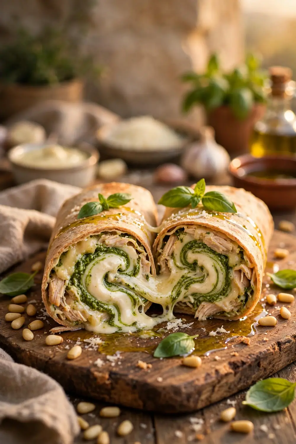 chicken garlic cream wraps 04