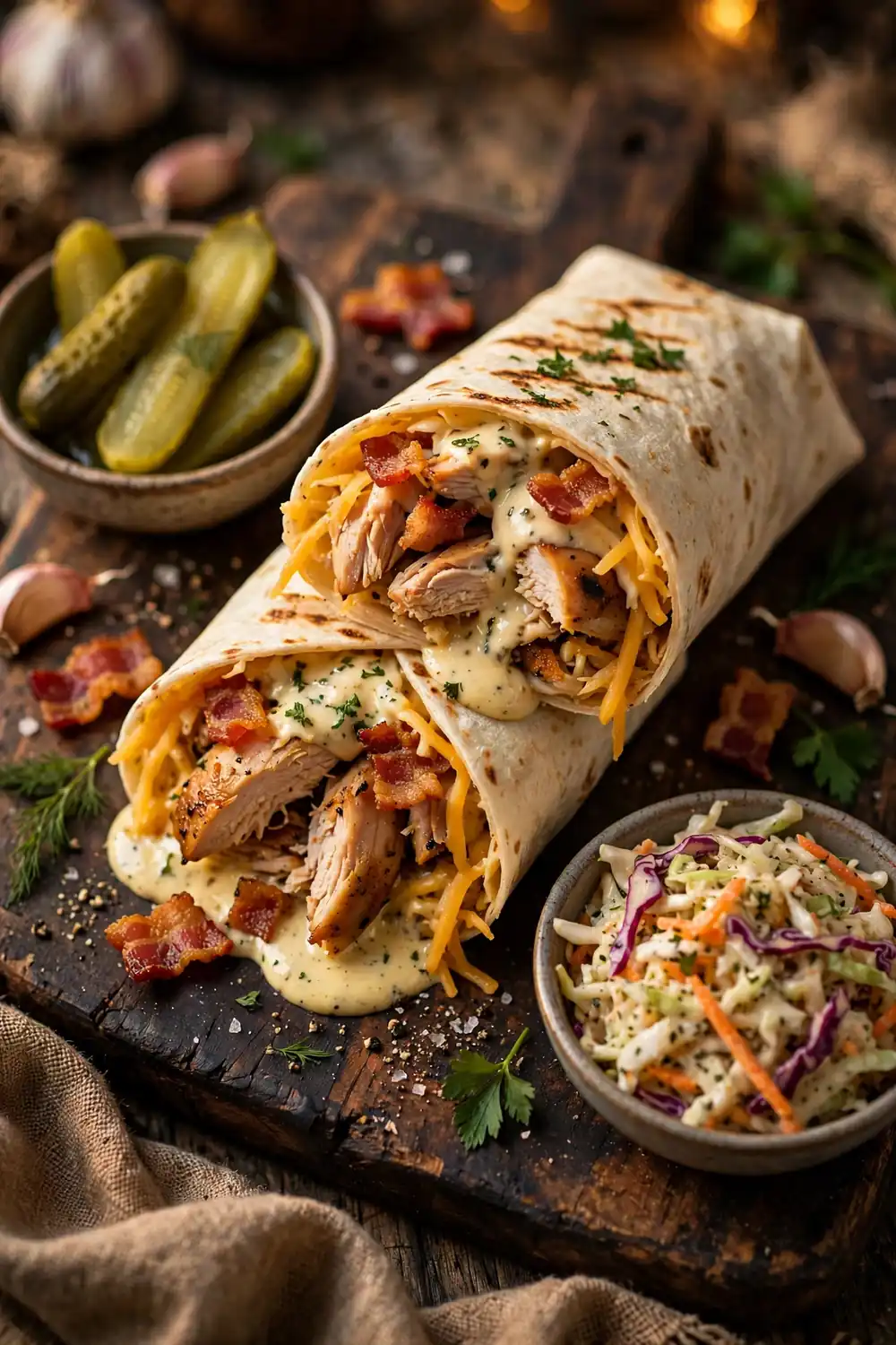 chicken garlic cream wraps 08