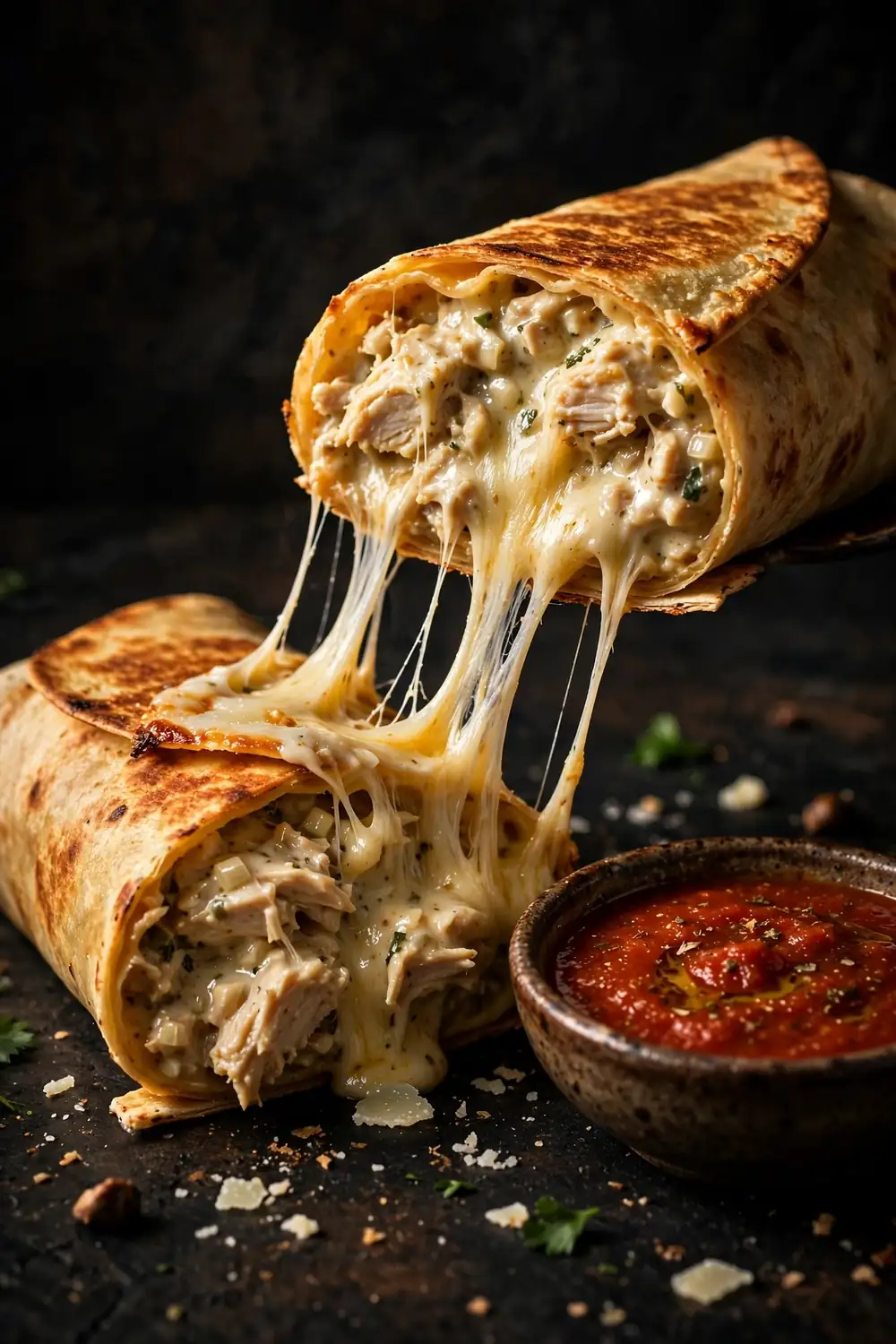 chicken garlic cream wraps 09