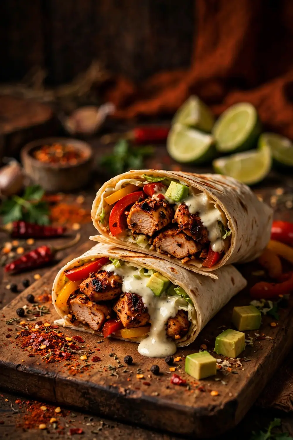 chicken garlic cream wraps 11