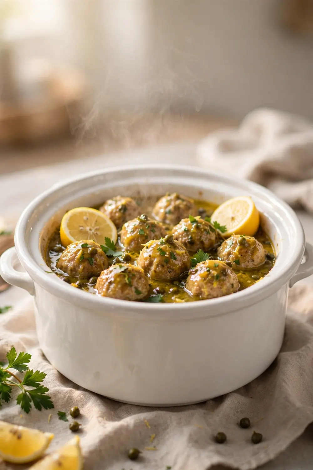Lemon caper meatballs 13