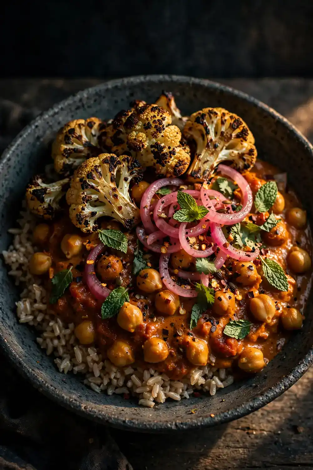 Roasted Cauliflower Curry Bowl