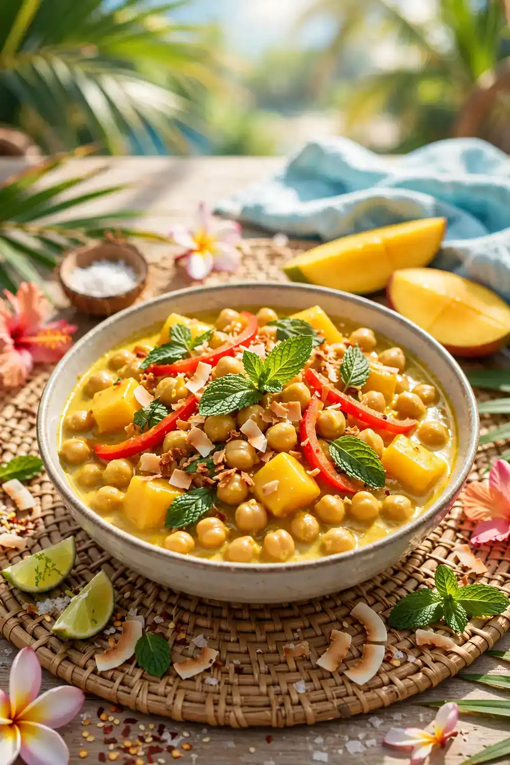 Mango Curry Chickpea Bowl