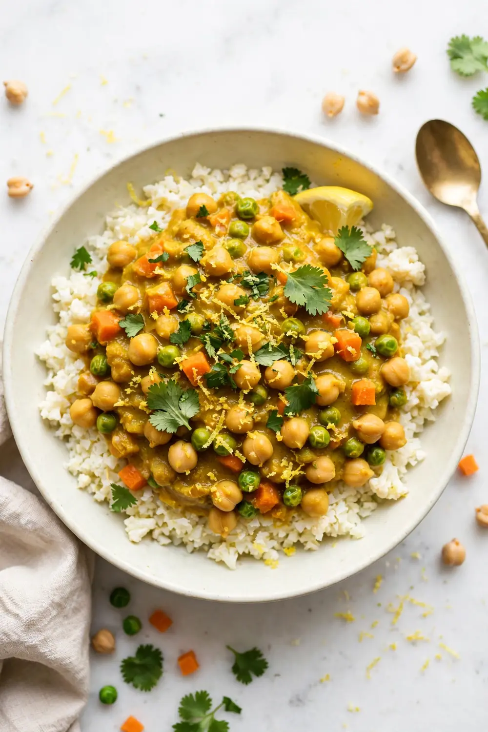 Cauliflower Rice Curry Bowl