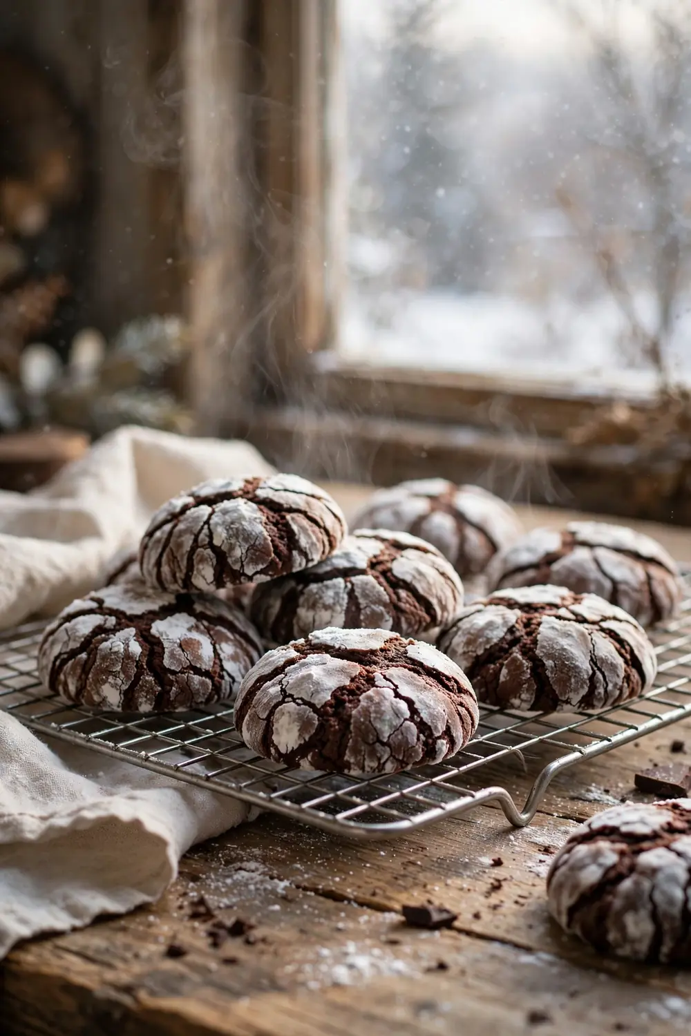 Chocolate crinkle cookies