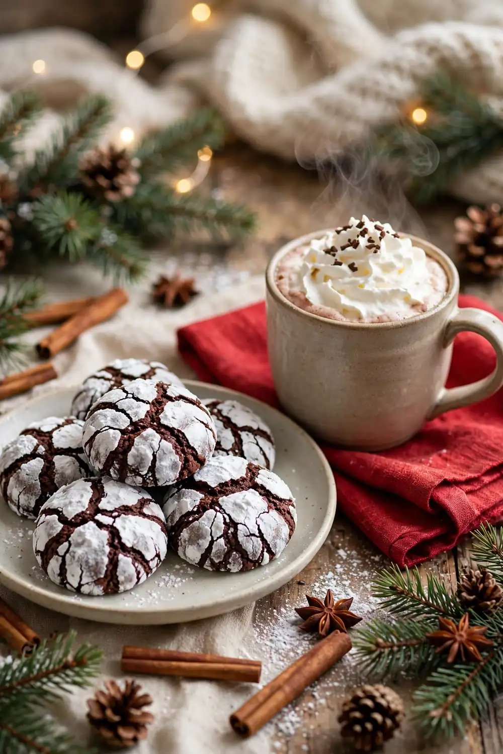 Chocolate crinkle cookies
