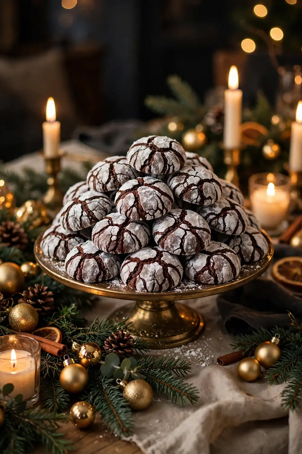 Chocolate crinkle cookies