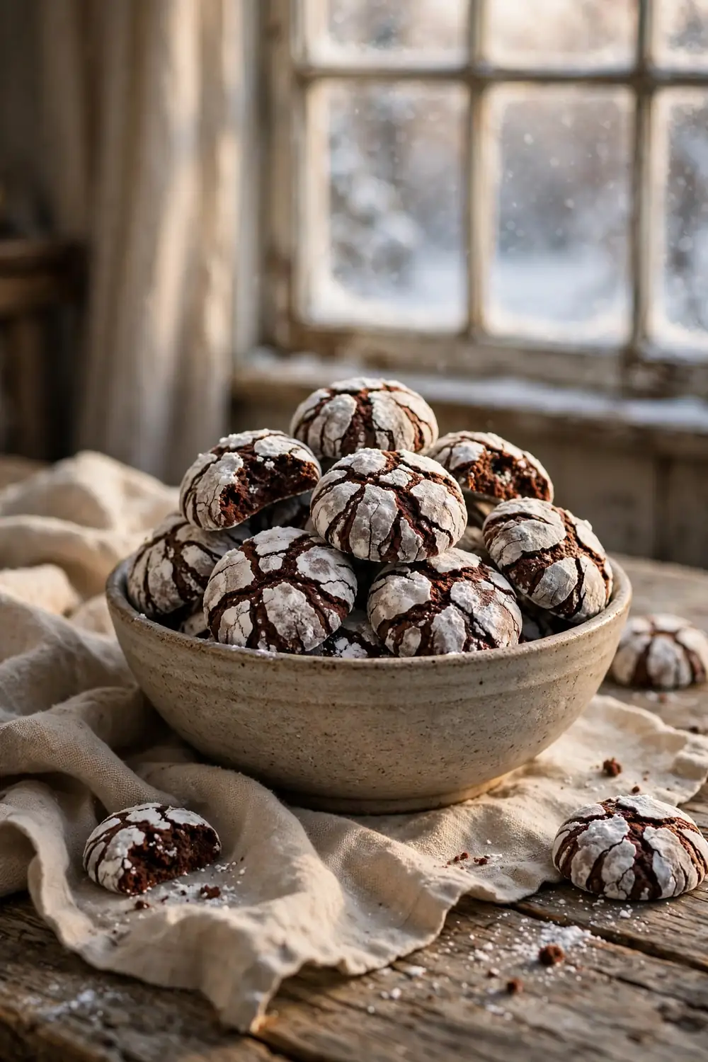 Chocolate crinkle cookies