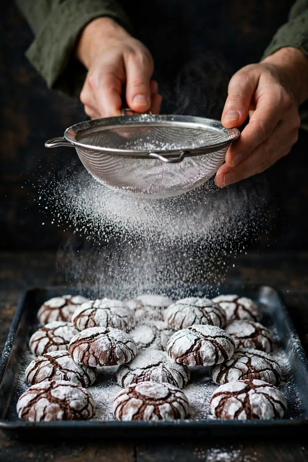Chocolate crinkle cookies