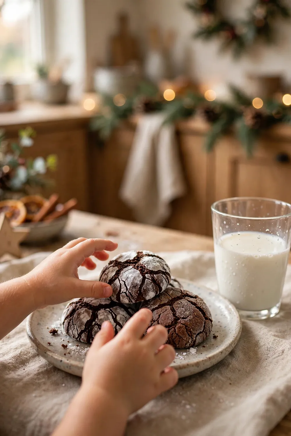 Chocolate crinkle cookies
