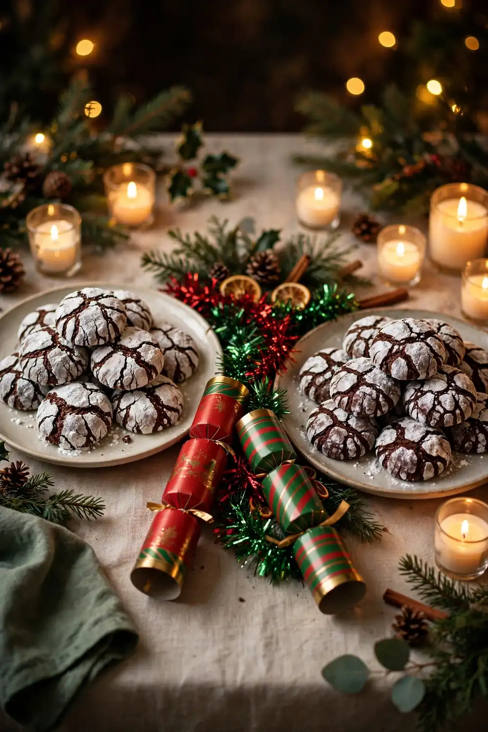 Chocolate crinkle cookies