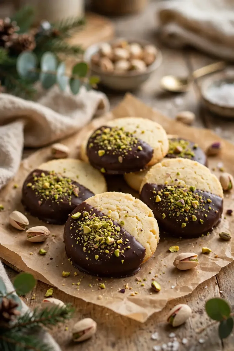 21 Chocolate Dipped Pistachio Cookies for Festive Delight