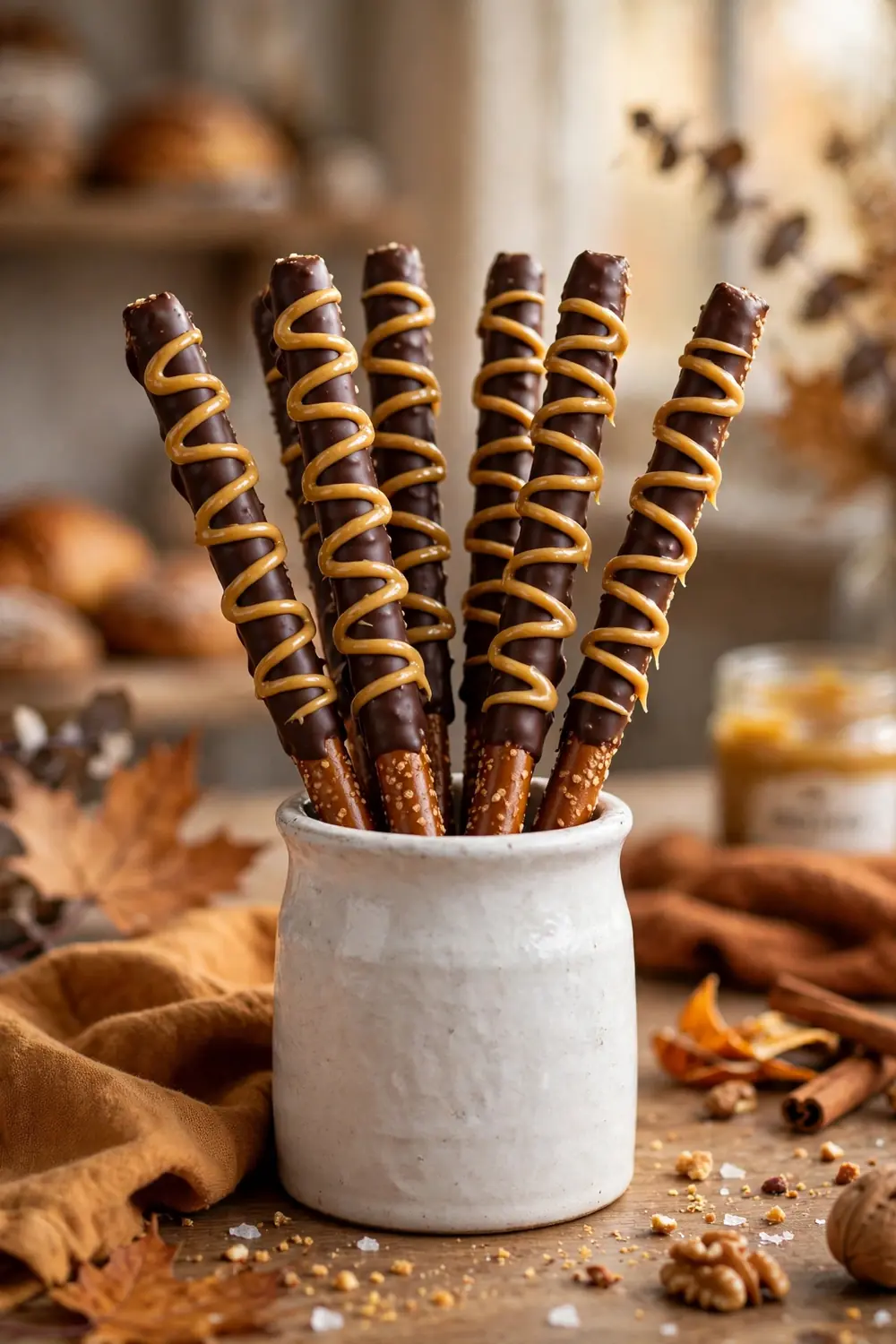 Cookie butter swirl pretzel rods