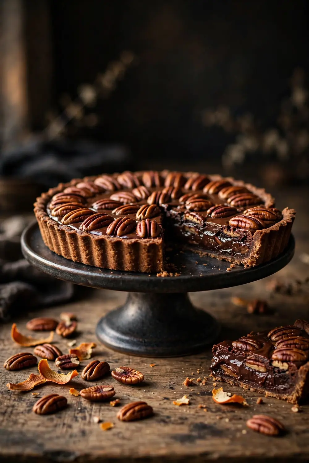Chocolate pecan tart