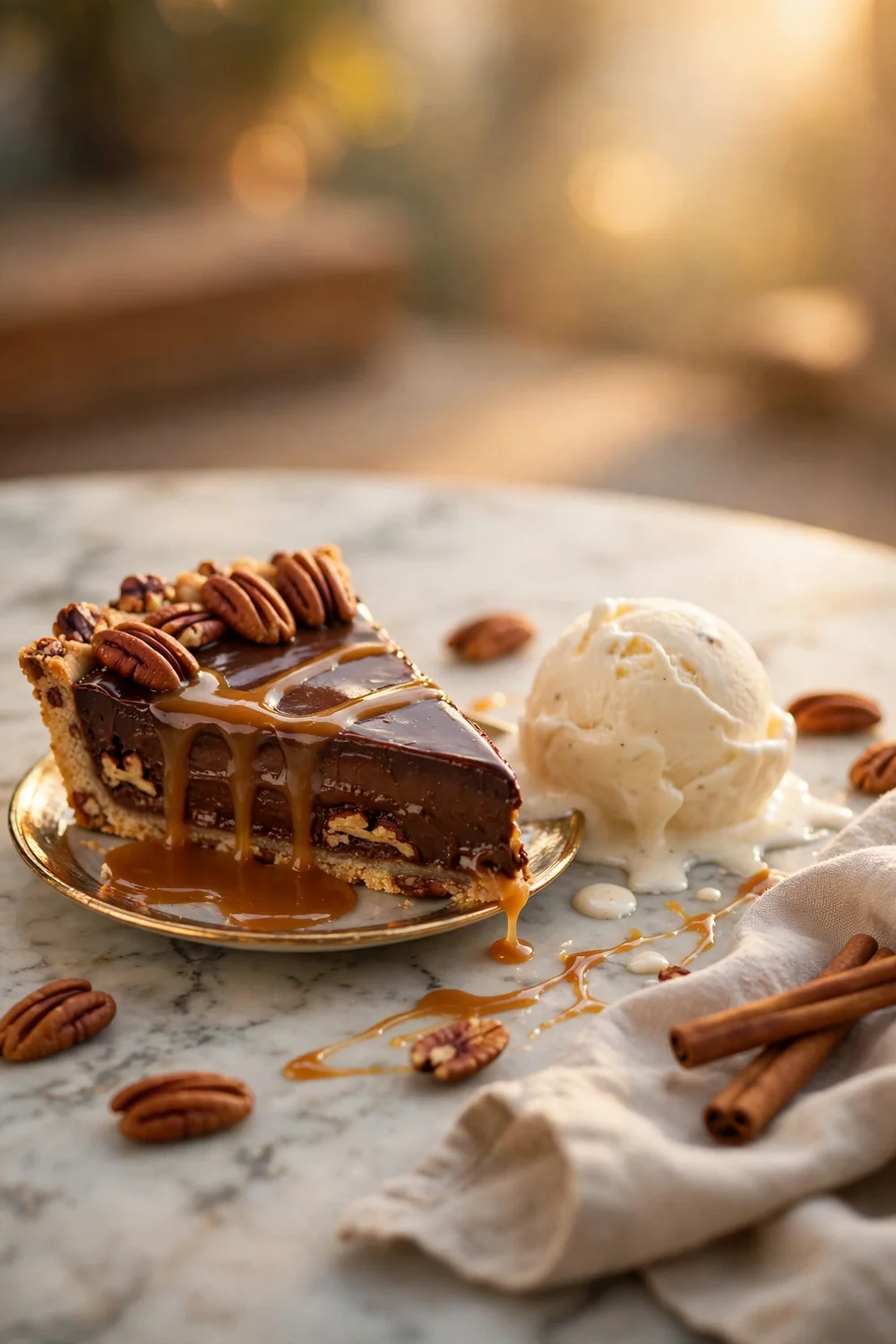 Chocolate pecan tart