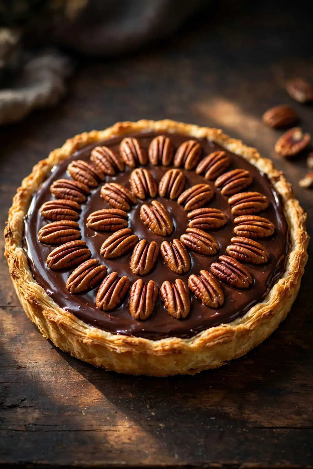 Chocolate pecan tart