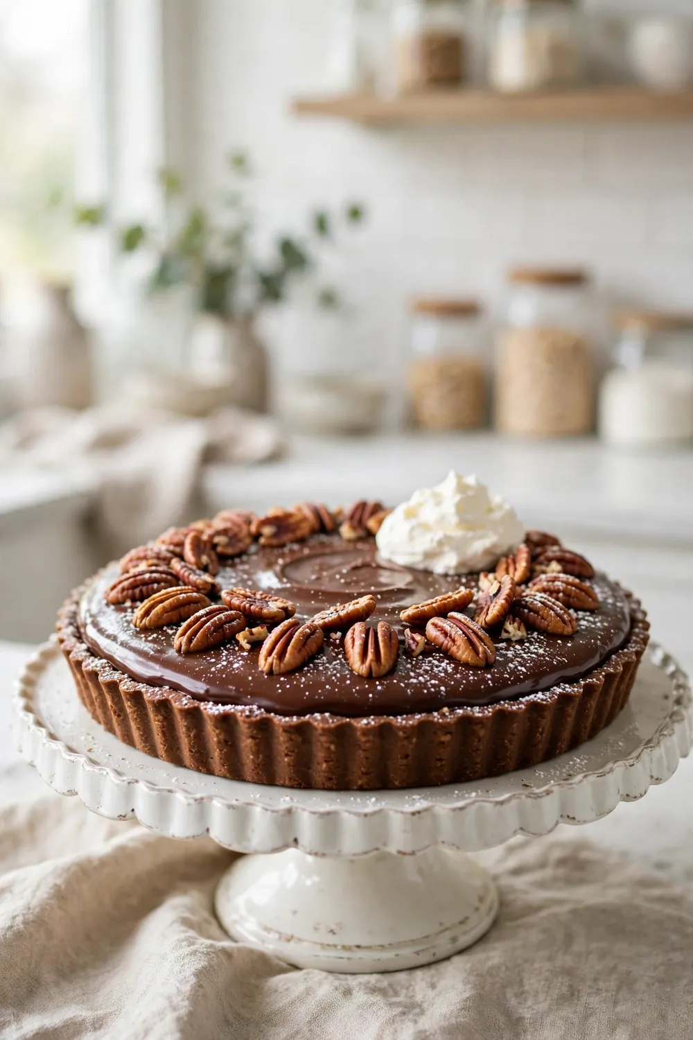 Chocolate pecan tart