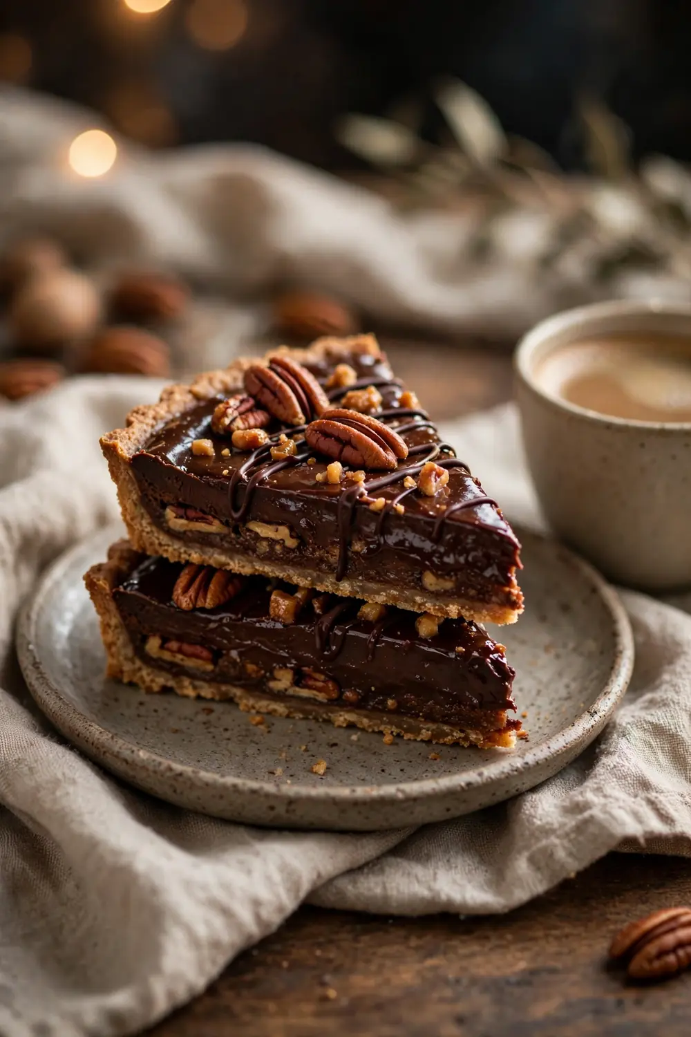 Chocolate pecan tart