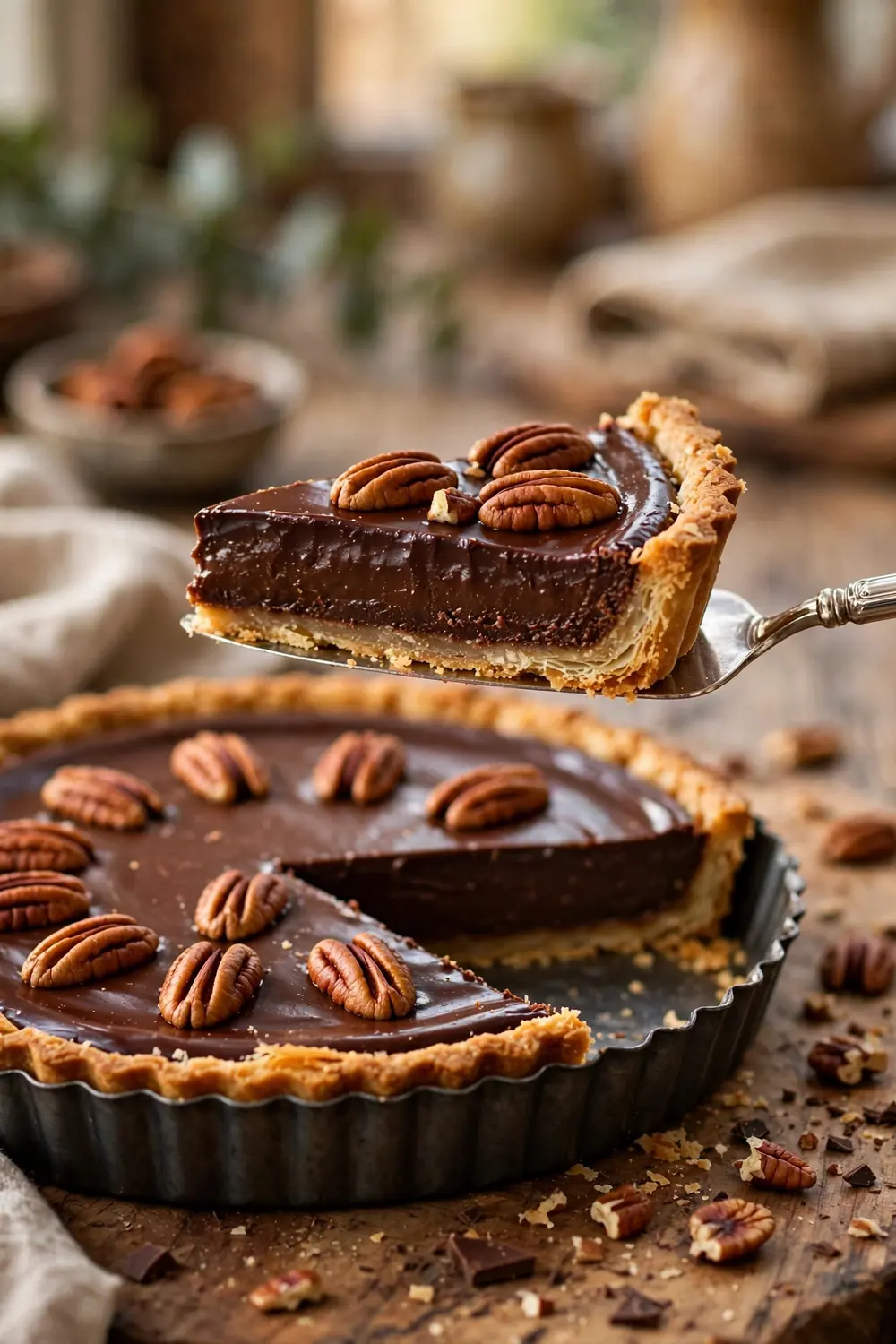 Chocolate pecan tart
