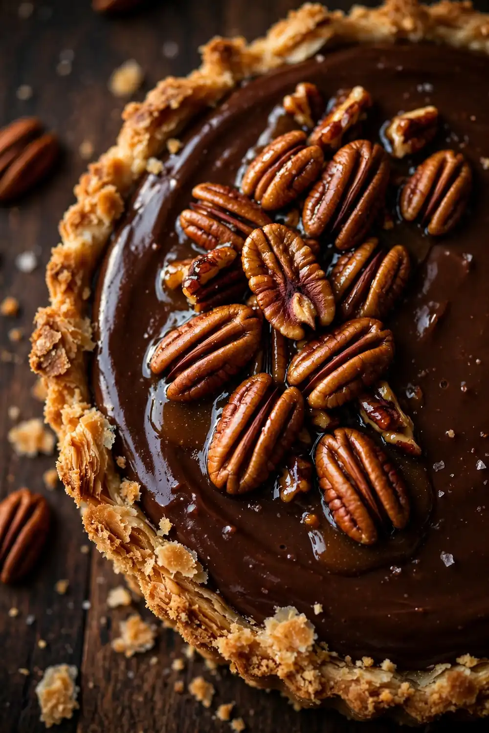 Chocolate pecan tart