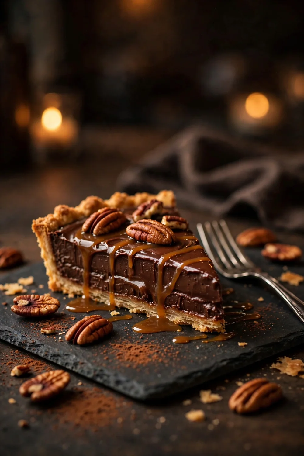 Chocolate pecan tart