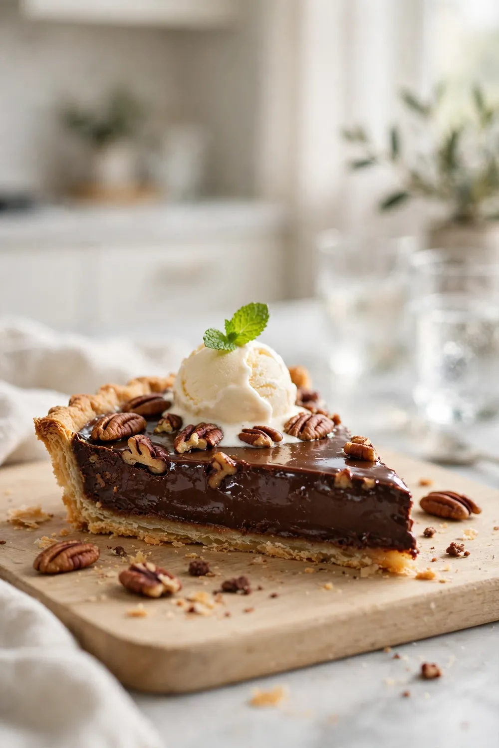 Chocolate pecan tart