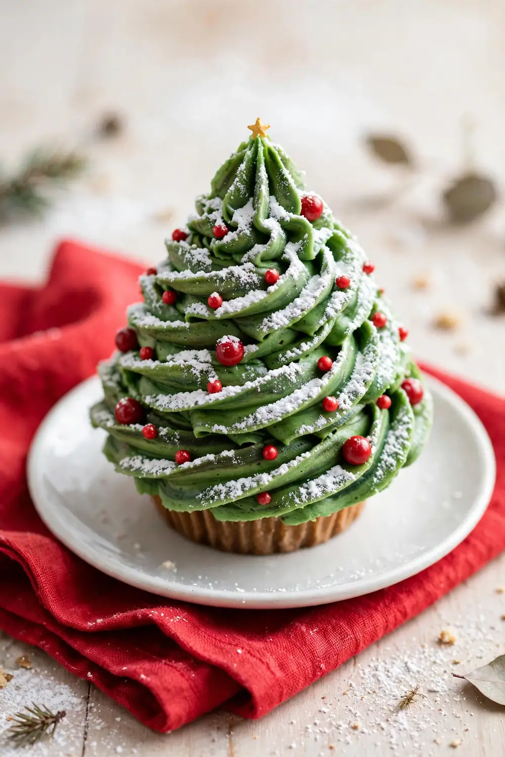 Christmas tree cupcakes
