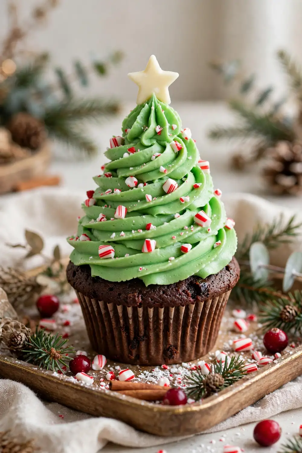 Christmas tree cupcakes