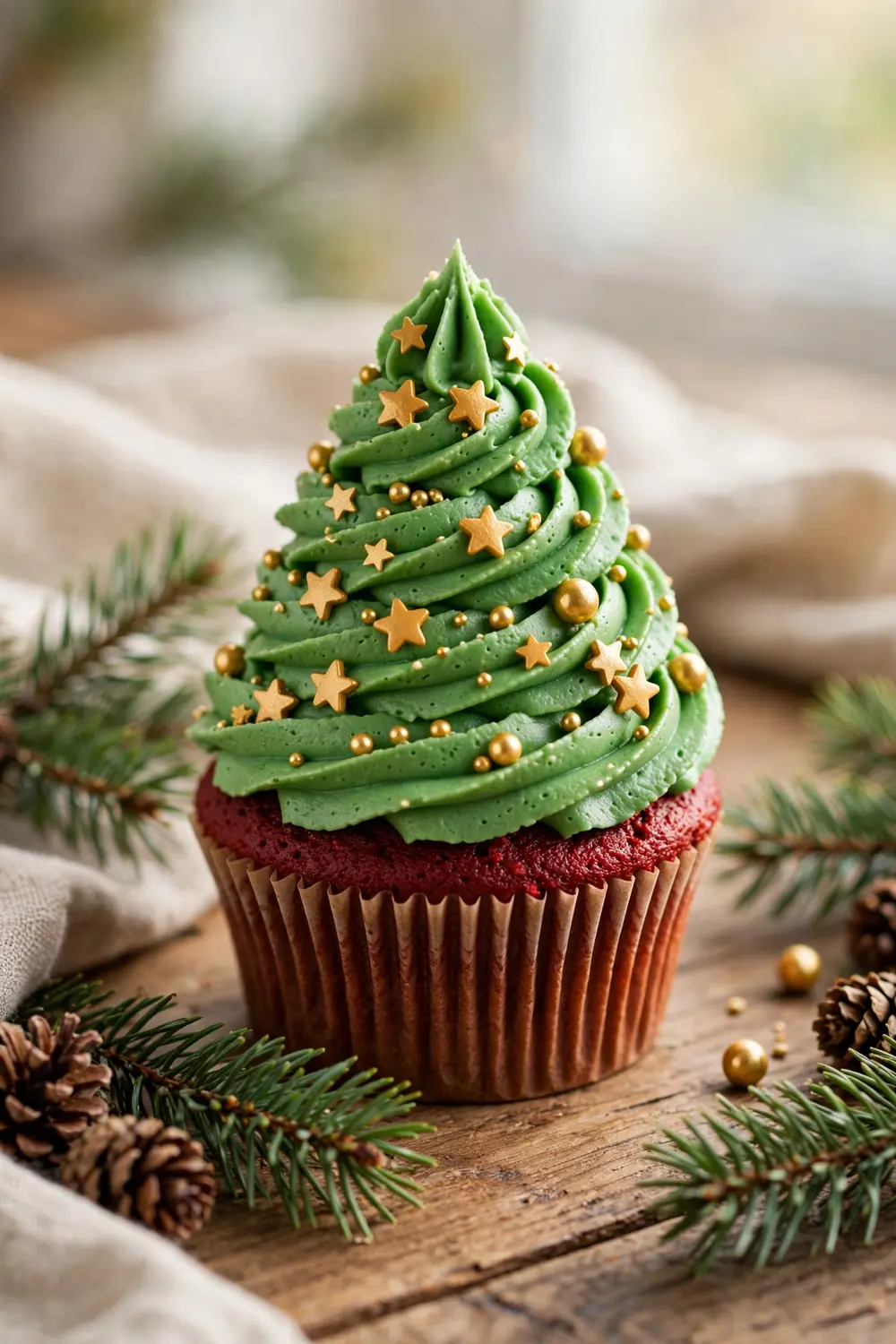 Christmas tree cupcakes