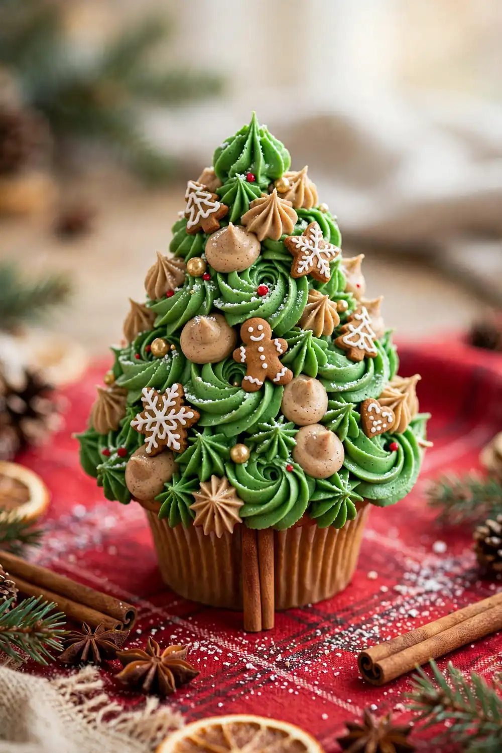 Christmas tree cupcakes