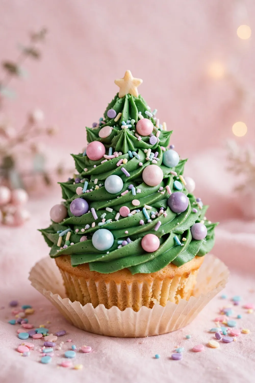 Christmas tree cupcakes