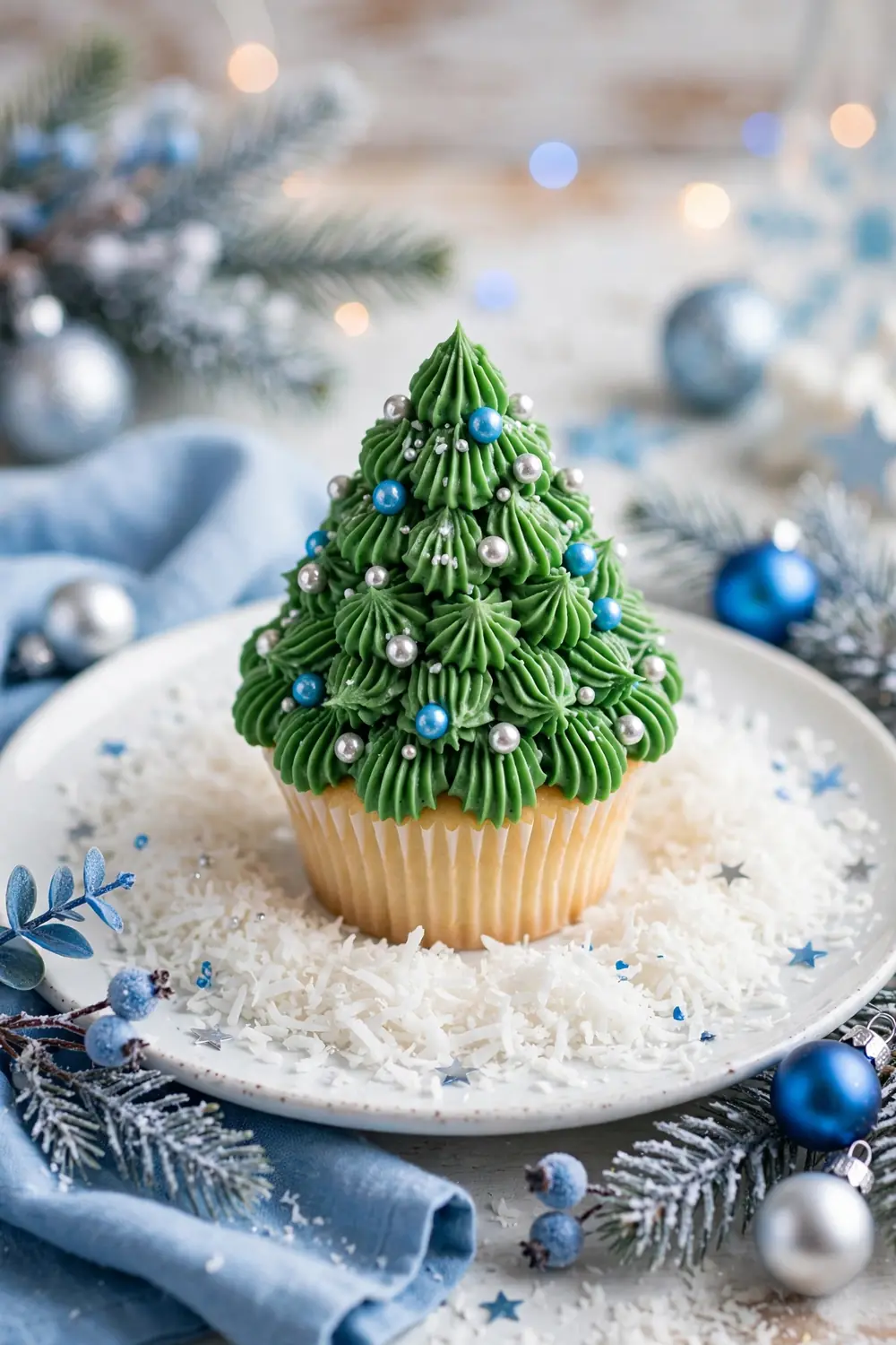 Christmas tree cupcakes