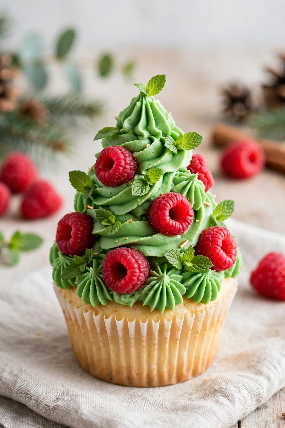 Christmas tree cupcakes
