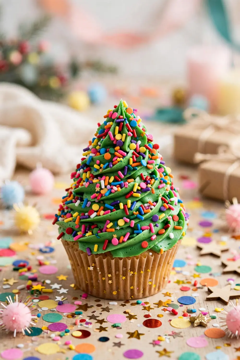 Christmas tree cupcakes