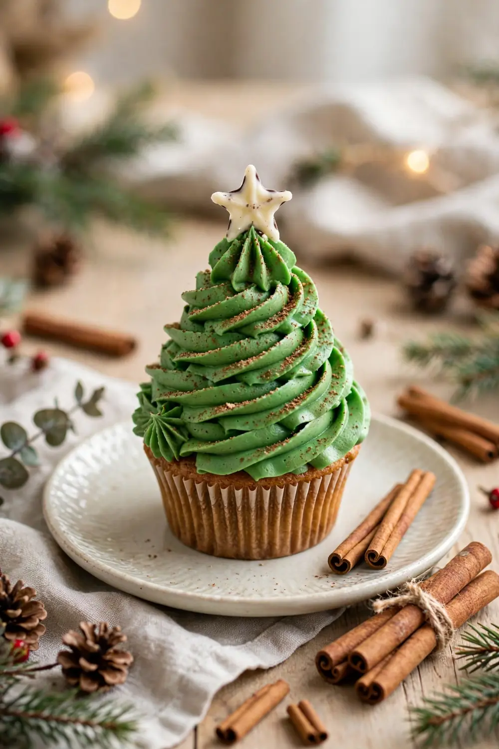 Christmas tree cupcakes