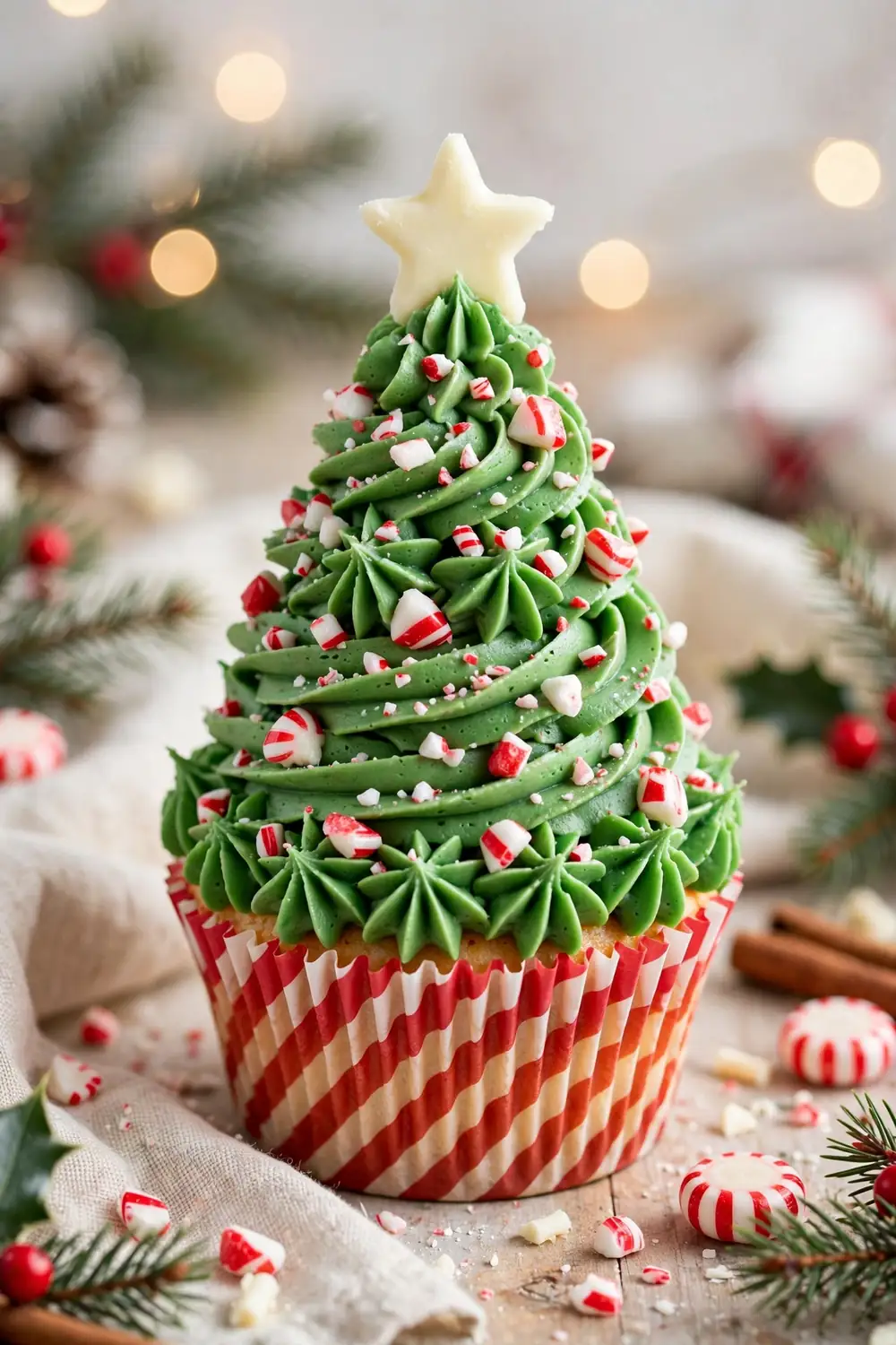 Christmas tree cupcakes