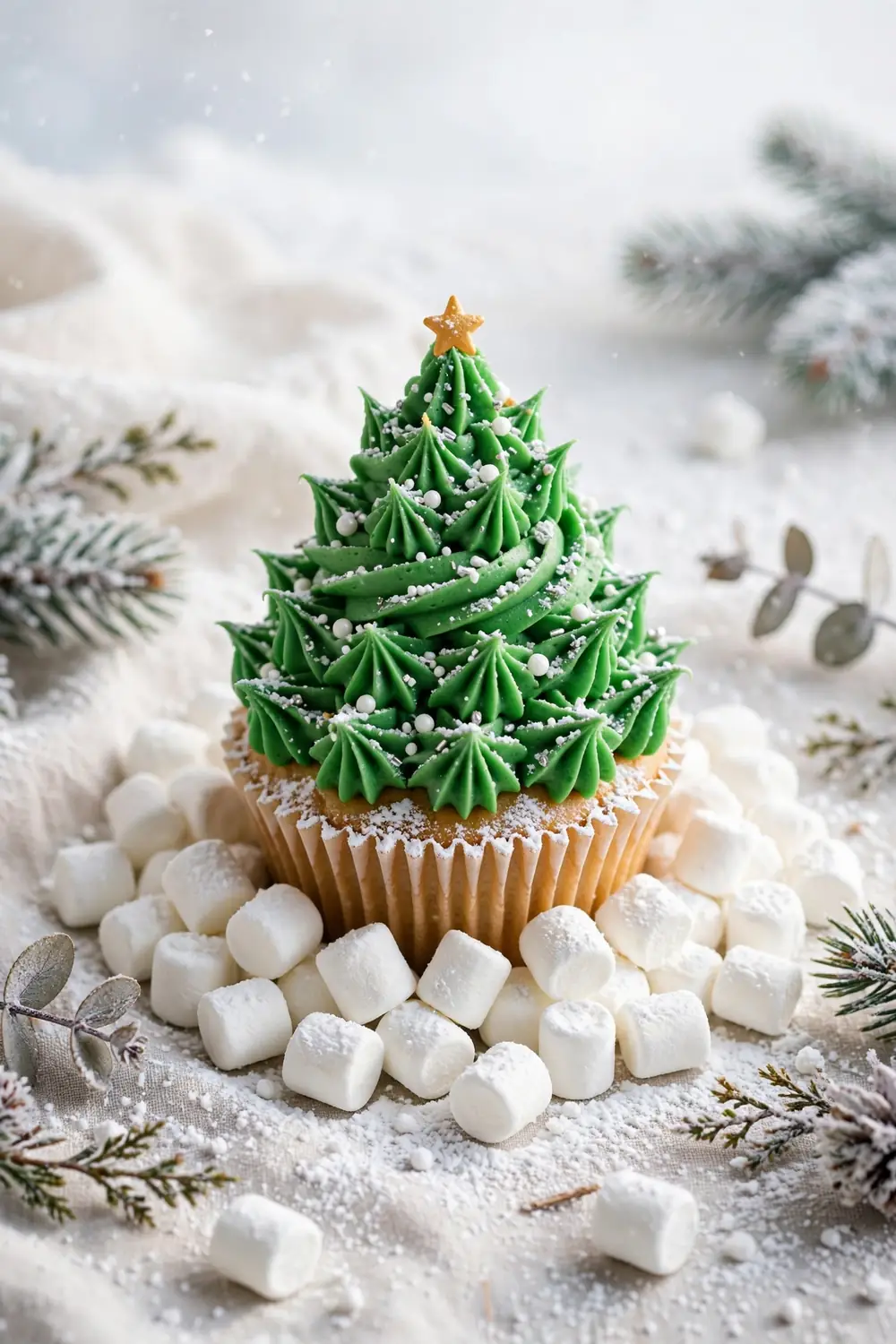 Christmas tree cupcakes