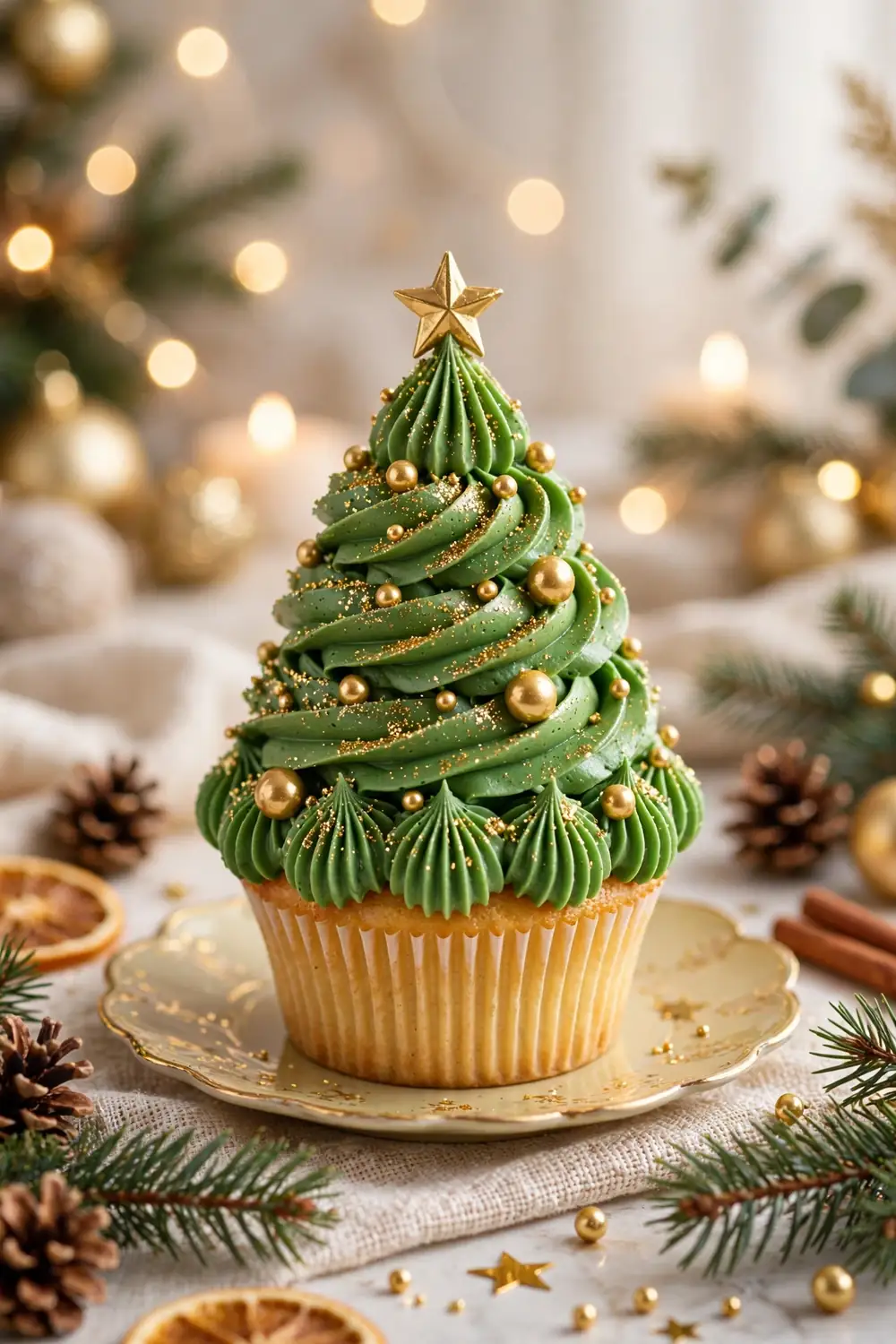 Christmas tree cupcakes