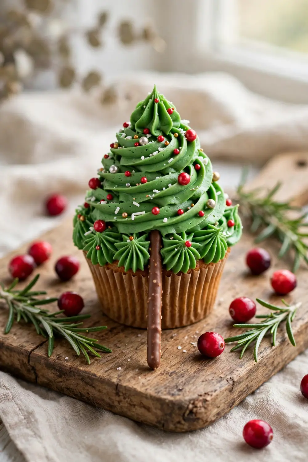 Christmas tree cupcakes