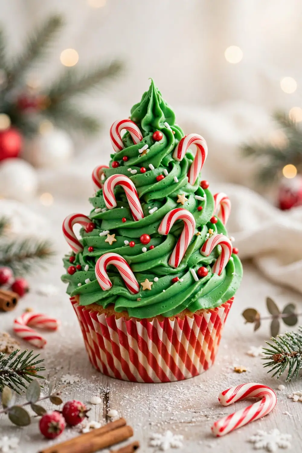 Christmas tree cupcakes