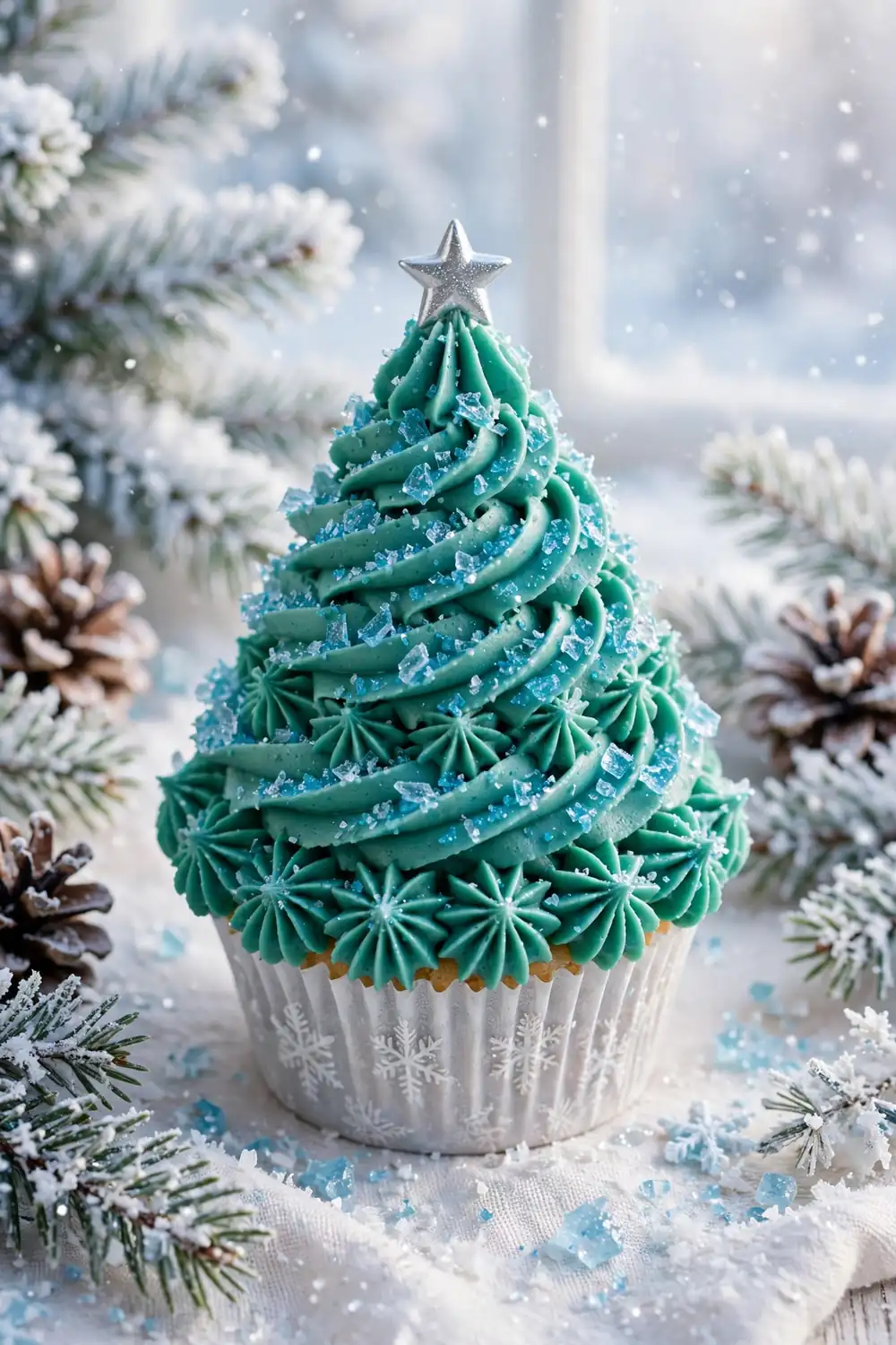 Christmas tree cupcakes