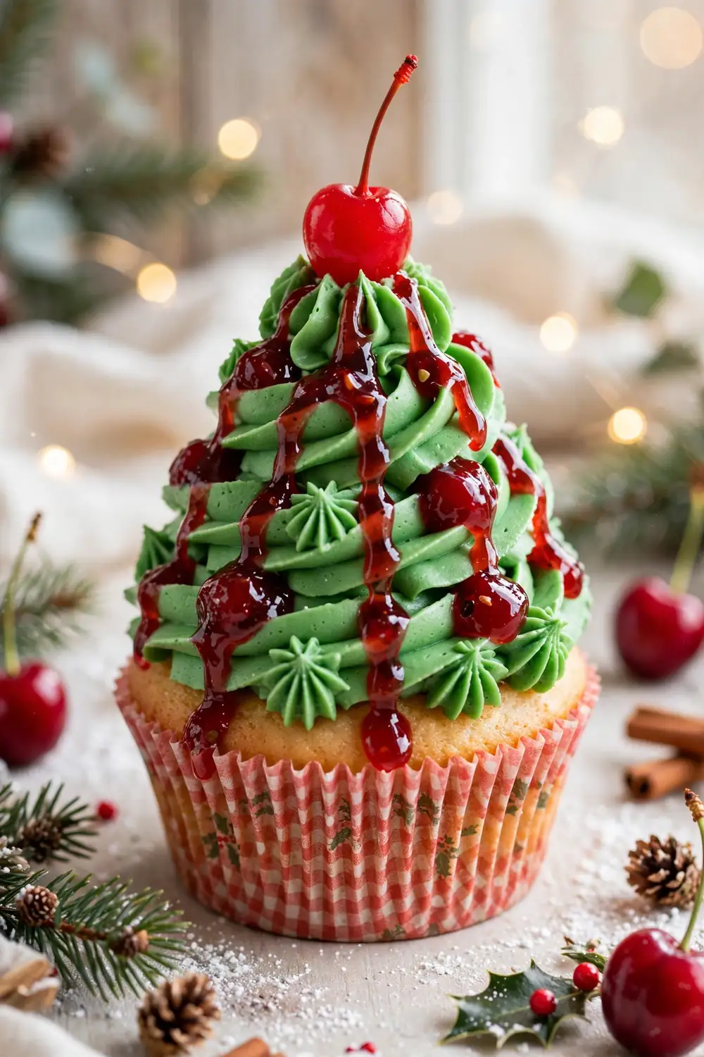 Christmas tree cupcakes