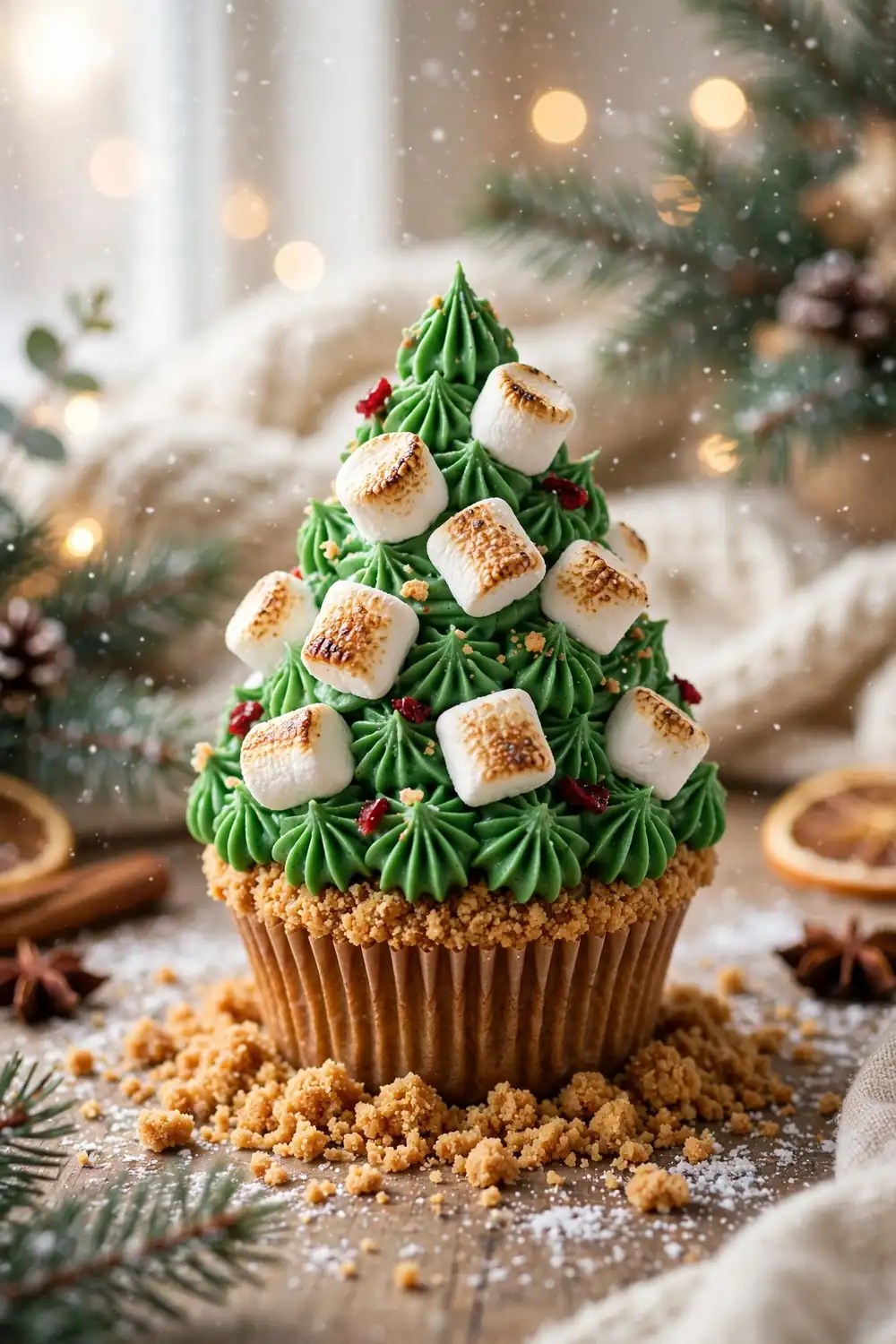 Christmas tree cupcakes