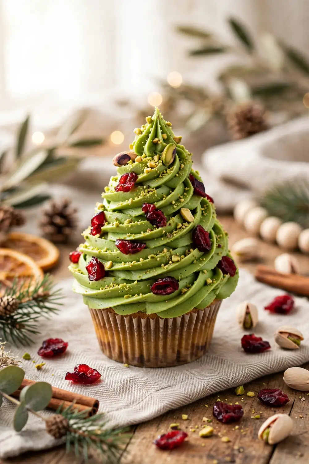 Christmas tree cupcakes