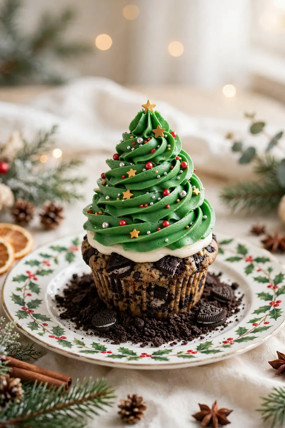 Christmas tree cupcakes