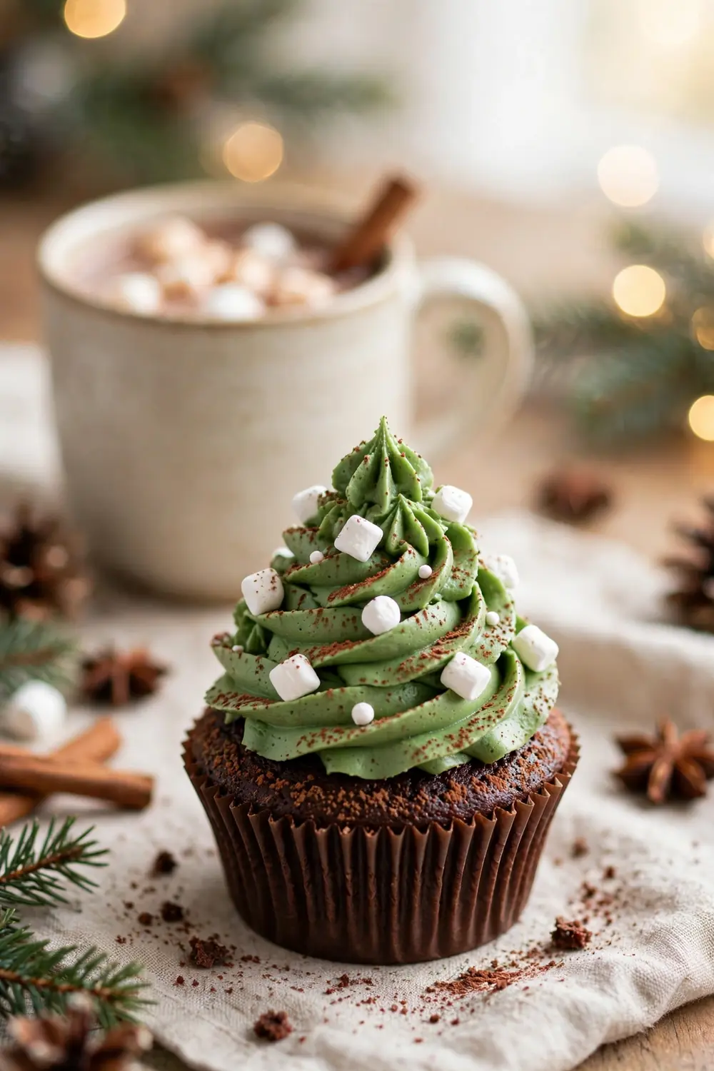 Christmas tree cupcakes