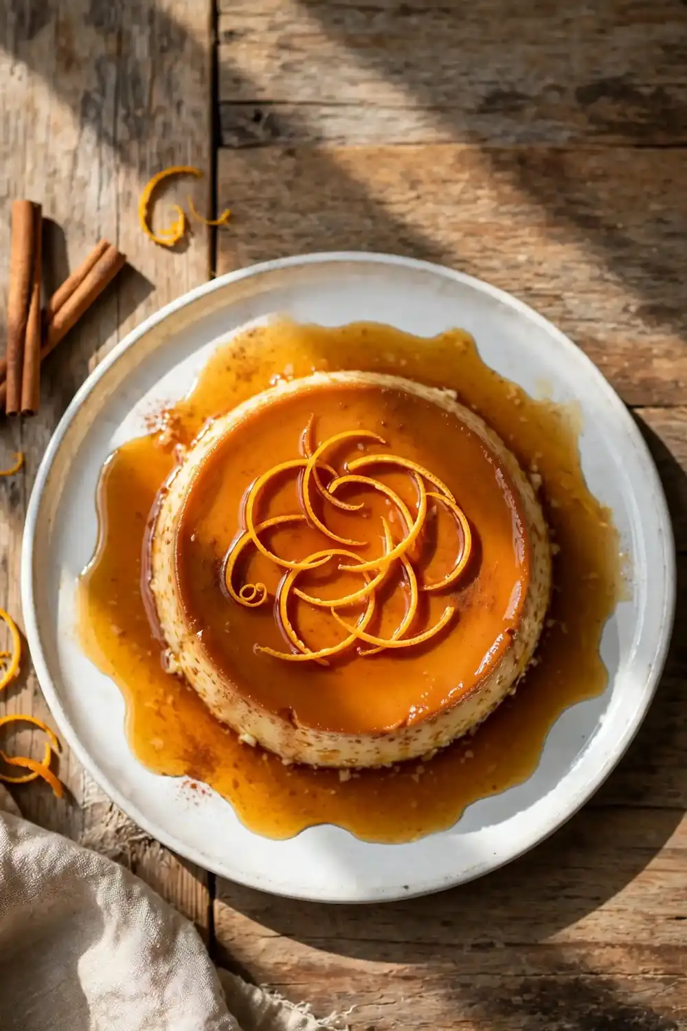 citrus cinnamon flan