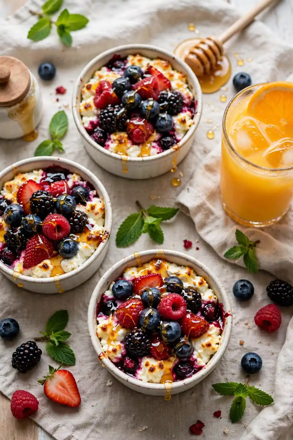 Cottage cheese berry bake