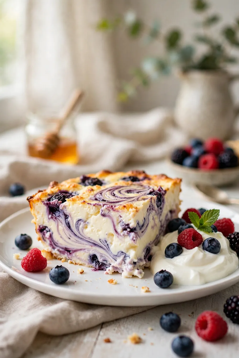 Cottage cheese berry bake